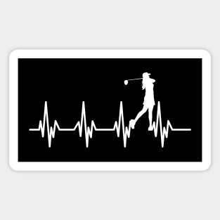 Golfer Women Heartbeat Magnet